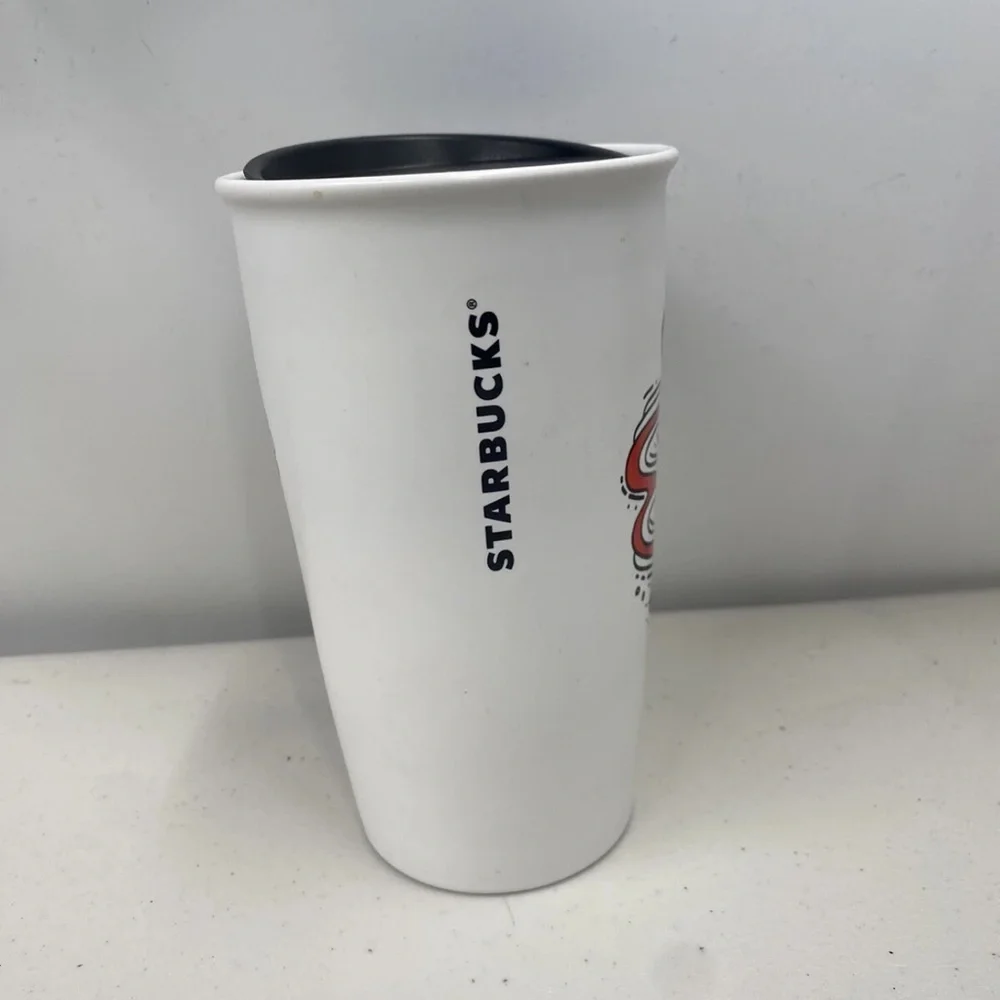 Starbucks Holiday Christmas Tumbler 12oz 2017 Red Dot Mug Coffee Cup Travel - Picture 3 of 5